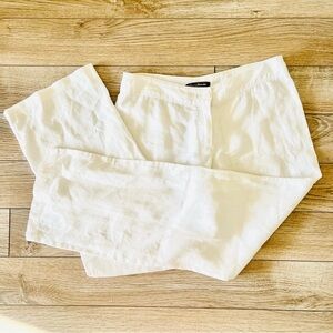 TOMMY BAHAMA Bright white 100% Linen button front w zip 2 back pockets EUC Sz 4